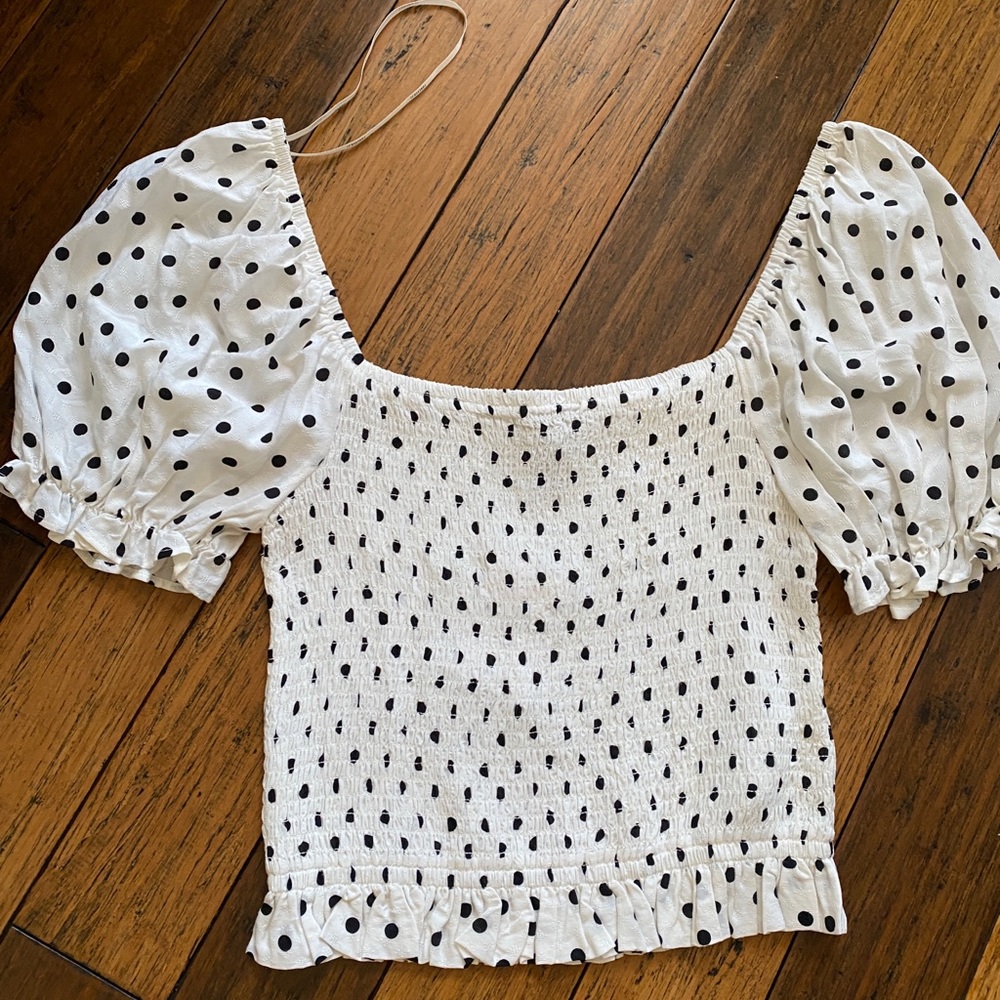 Polka dot Puff Sleeve Top